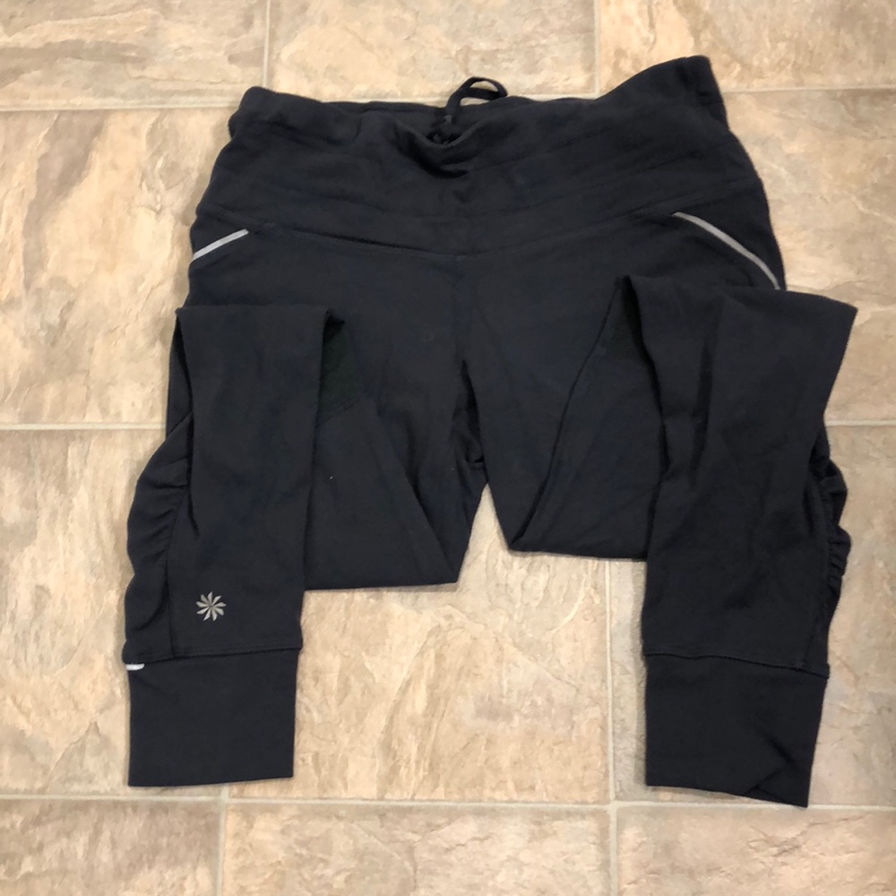 Athleta Racer Reflective Strip Grey Legging Sweats